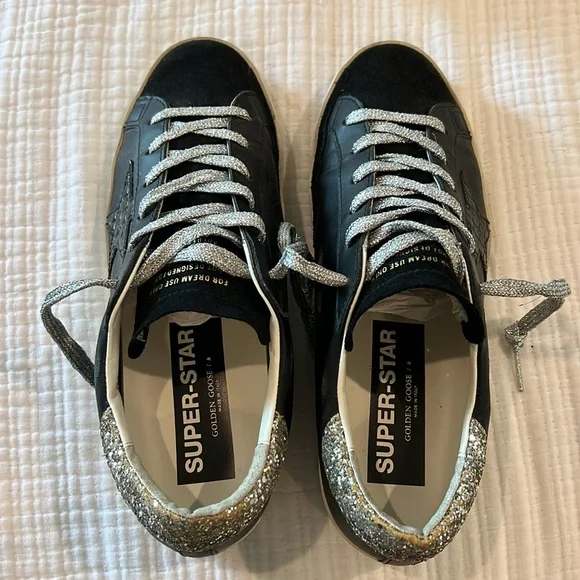 Golden Goose Super Star Croco Leather Low Top Glitter Sneaker 40 / 10 - Picture 7 of 16
